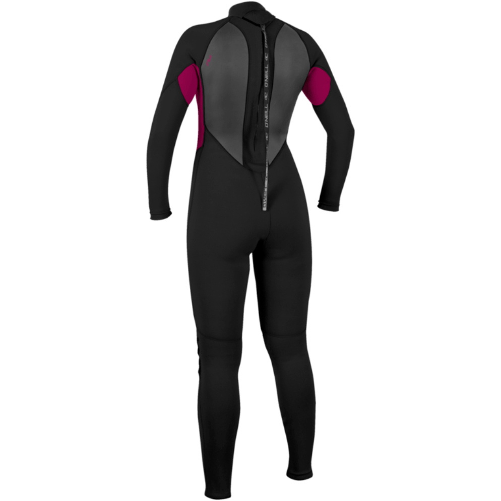 2026 O'Neill Womens Reactor-2 3/2mm Back Zip Wetsuit 5042B - Black / Punk Pink